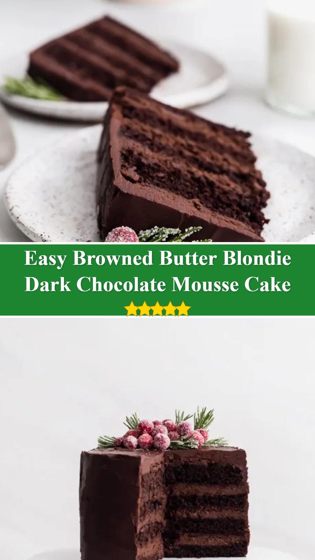 Dark Chocolate Mousse Cake - Browned Butter Blondie