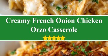 French Onion Chicken Orzo Casserole