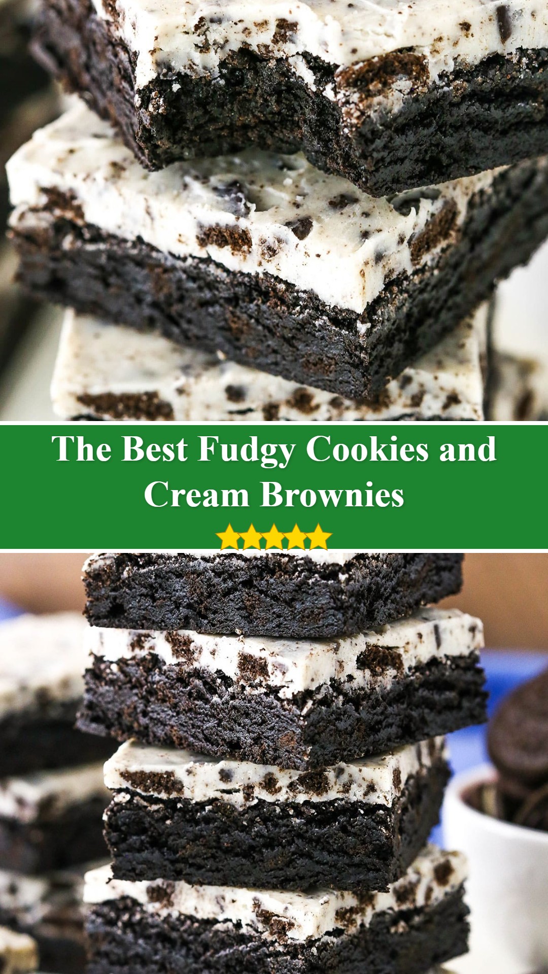 Fudgy Cookies and Cream Brownies