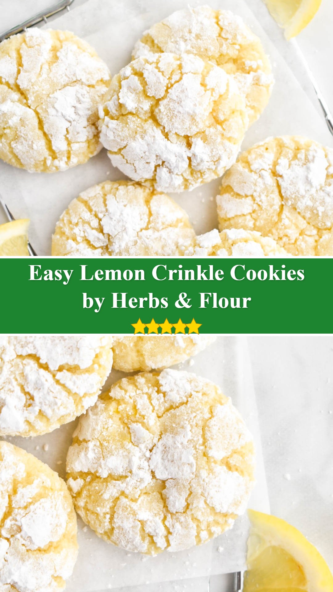 Lemon Crinkle Cookies - Herbs & Flour