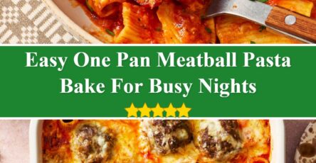 One Pan Meatball Pasta Bake